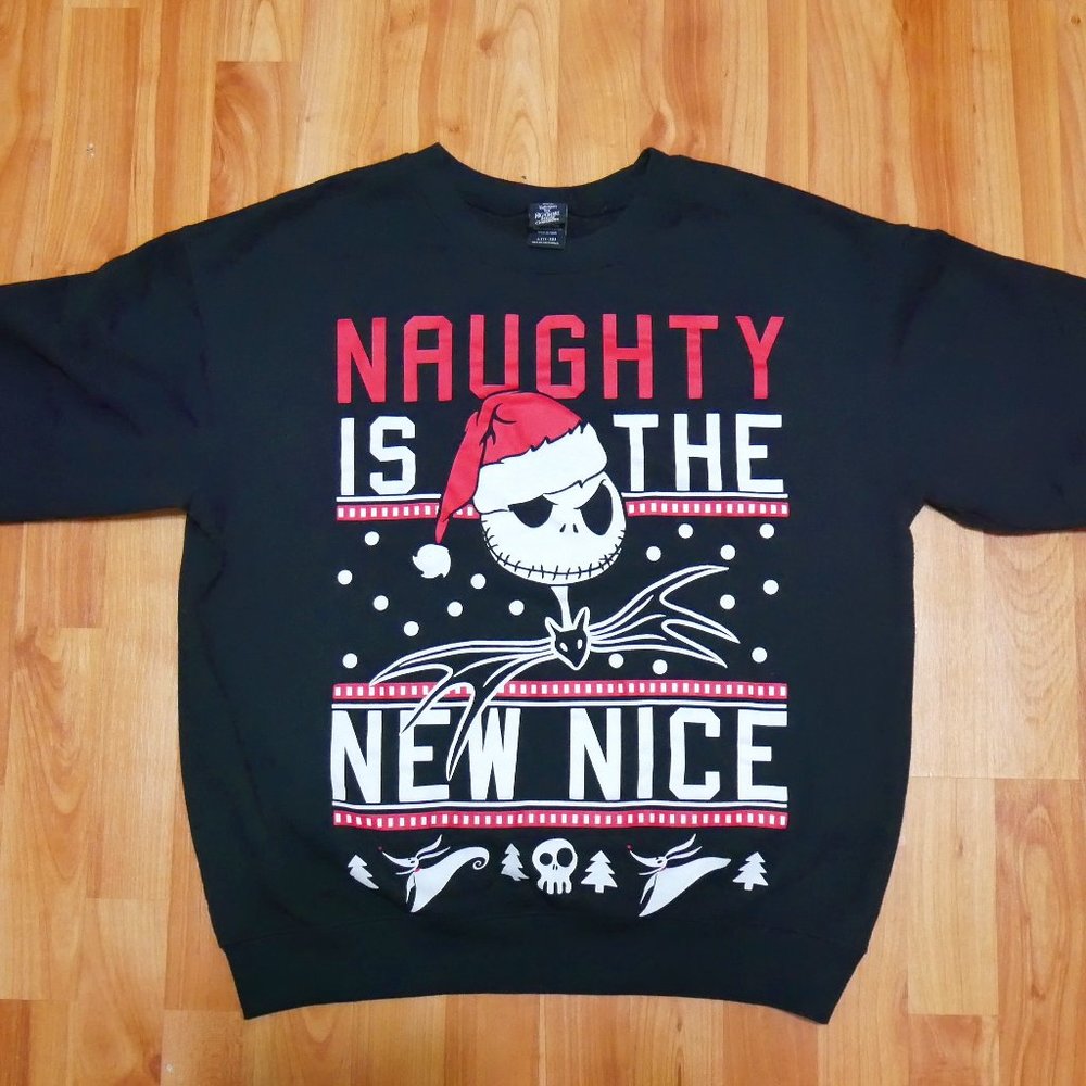 Disney The Nightmare Before Christmas Sweatshirt Boy's Size L Black Long Sleeve